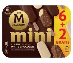 Helado Magnum Mini 6+2 Classic, Almendrado, Chocolate Blanco